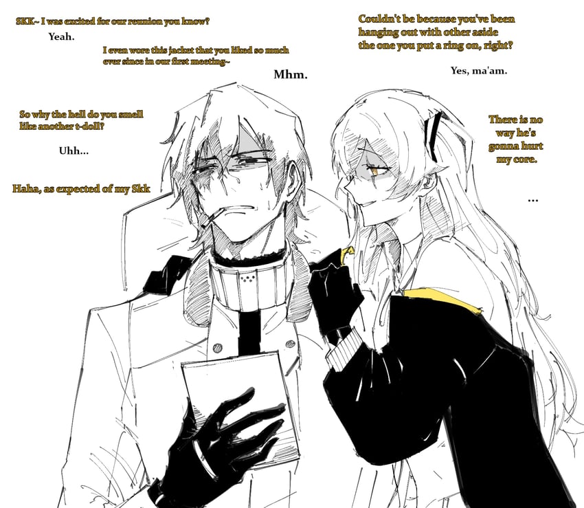 ump45, commander, and leva (girls' frontline and 1 more) drawn by eijitsuke