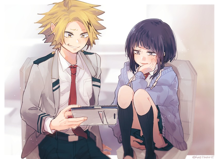 jiro kyoka and kaminari denki (boku no hero academia) drawn by hoshimori