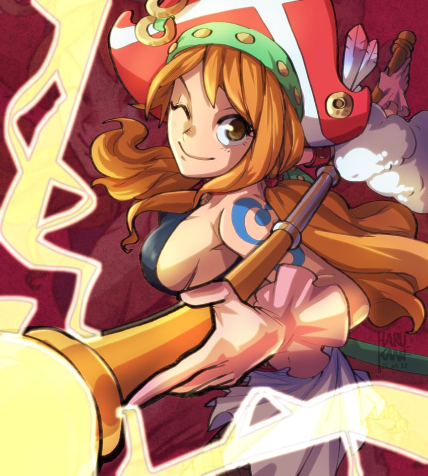 nami (one piece and 1 more) drawn by harukamiart