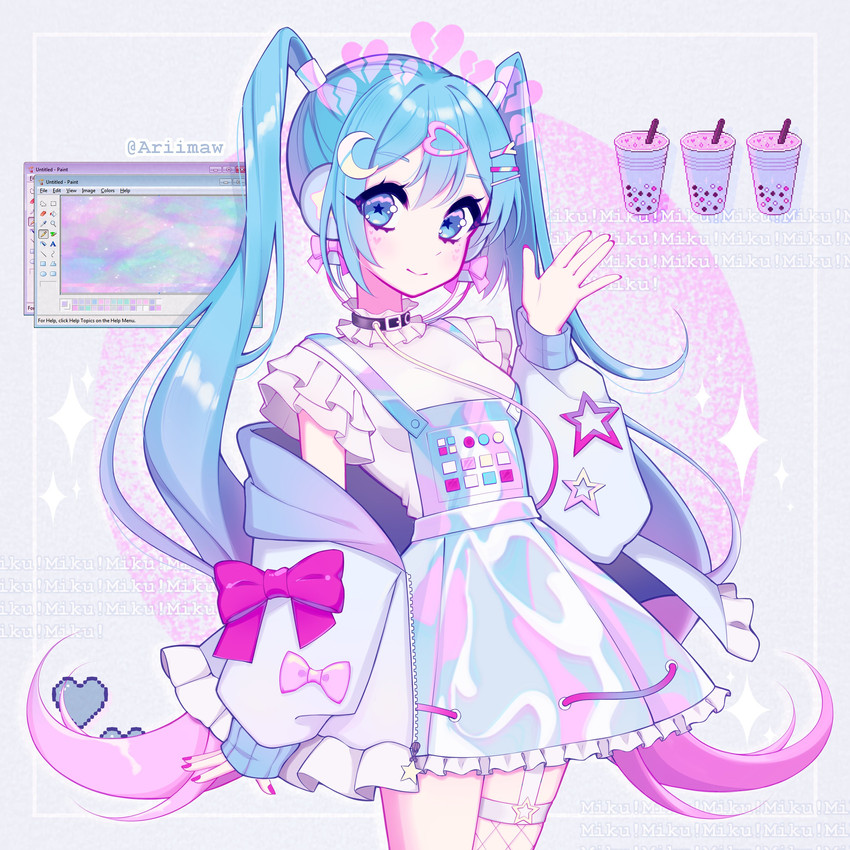 hatsune miku and digital stars miku (vocaloid and 3 more) drawn by ariimaw