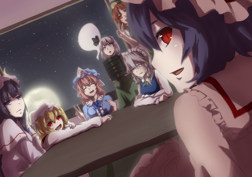 remilia scarlet, flandre scarlet, izayoi sakuya, konpaku youmu, patchouli knowledge, and 2 more (touhou) drawn by terimayo