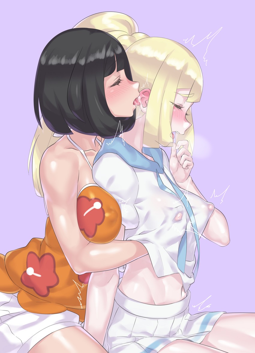 lillie and selene (pokemon and 2 more) drawn by mizuumi_(bb)
