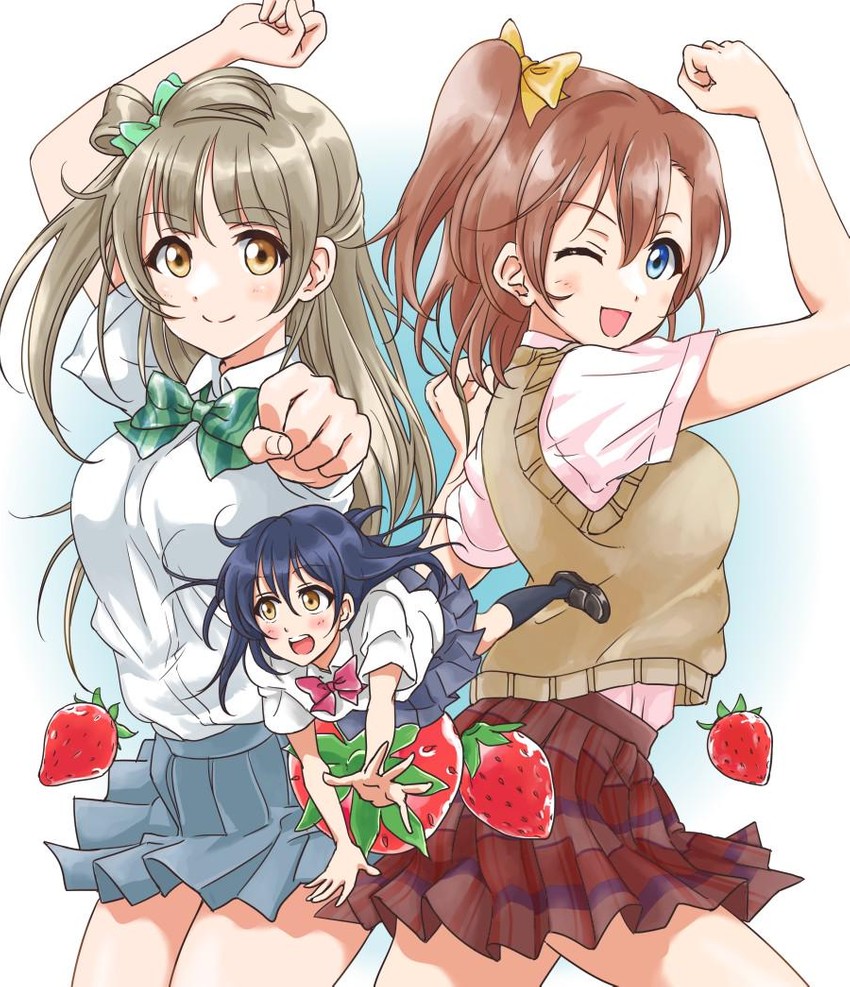 sonoda umi, minami kotori, and kosaka honoka (love live! and 2 more) drawn by tetopetesone