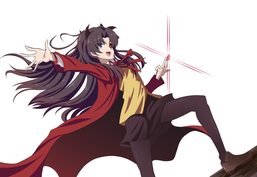 tohsaka rin (fate and 2 more) drawn by fujitaka_nasu