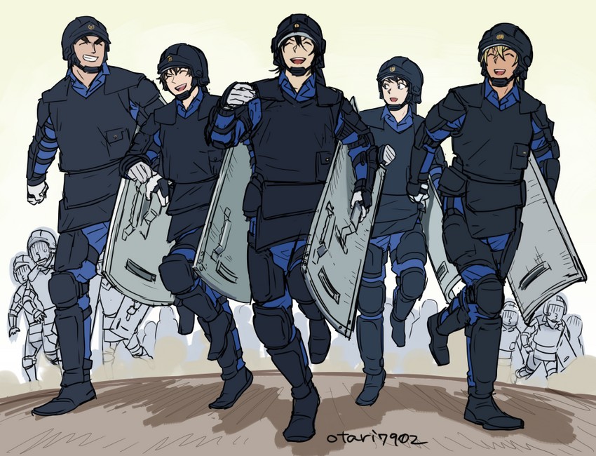 amuro tooru, scotch, matsuda jinpei, hagiwara kenji, and date wataru (meitantei conan) drawn by indesign