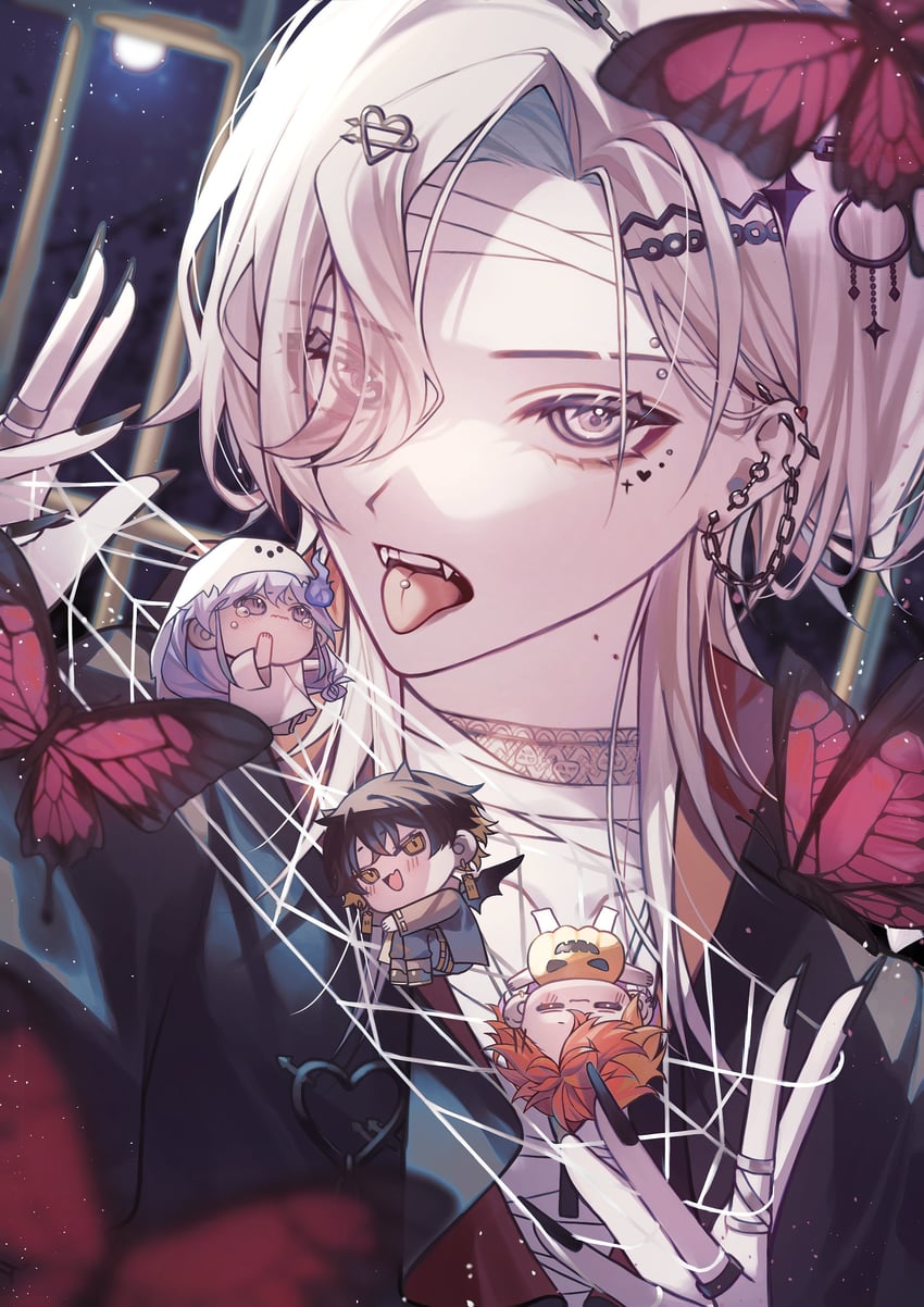 yatogami fuma, minase rio, utsugi uyu, and hizaki gamma (holostars) drawn by yu_yu_(yuyuuuu99550771)