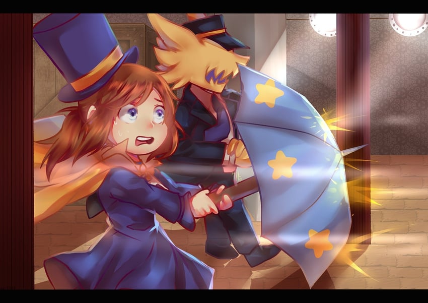hat kid and conductor (a hat in time) drawn by kuragelia