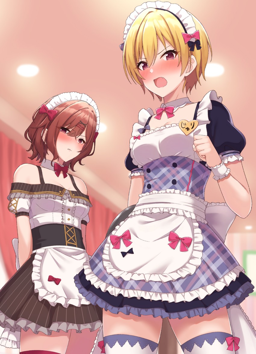 higuchi madoka and saijo juri (idolmaster and 1 more) drawn by helloet11