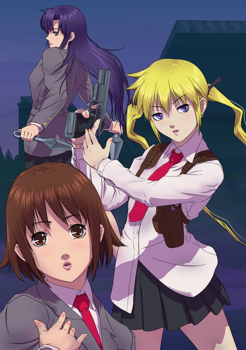 sonya, oribe yasuna, and goshiki agiri (kill me baby) drawn by manabu_adachi