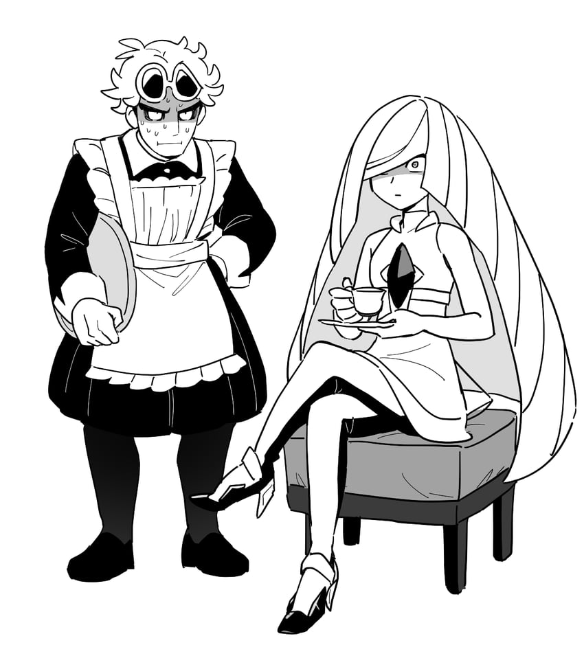 lusamine and guzma (pokemon and 1 more) drawn by dede_(qwea_00000)