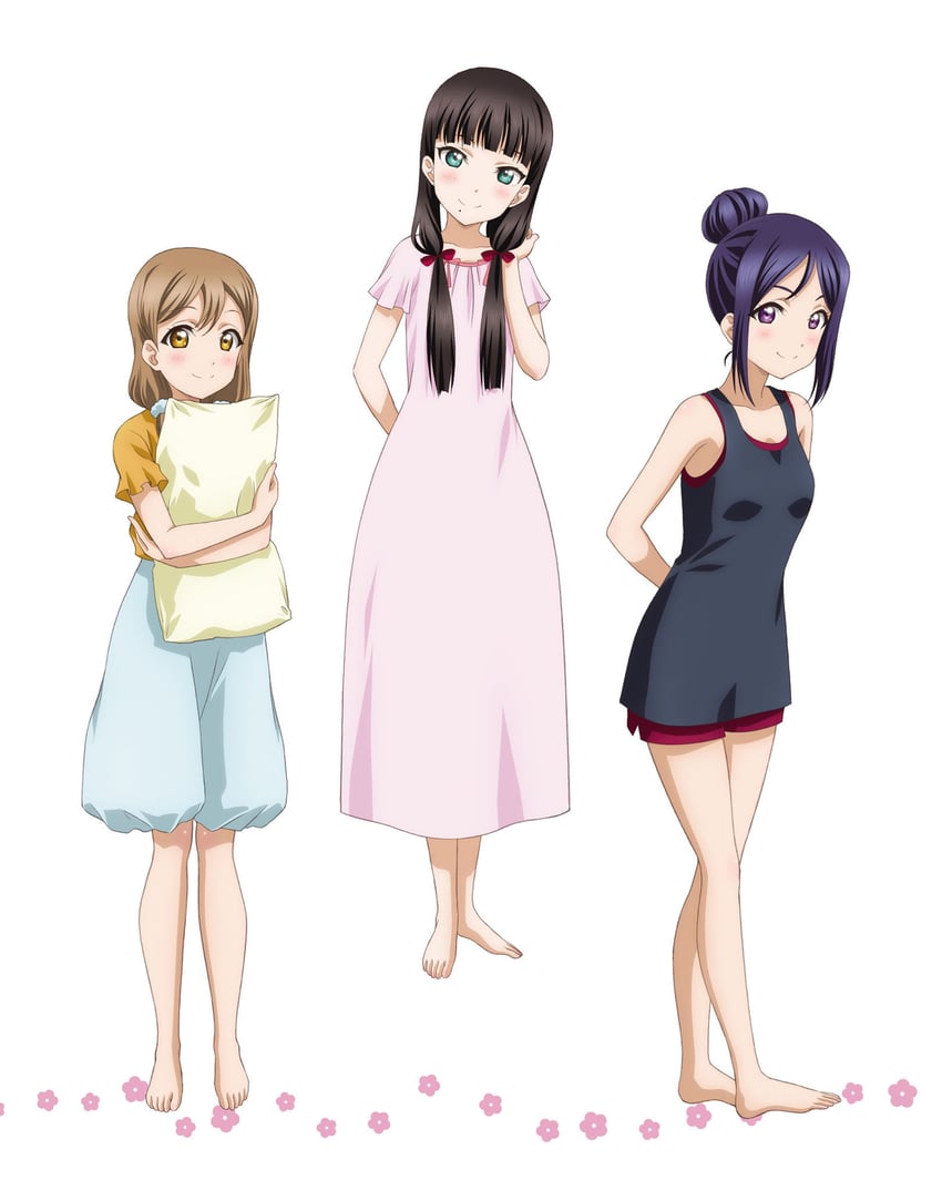 matsuura kanan, kurosawa dia, and kunikida hanamaru (love live! and 1 more)