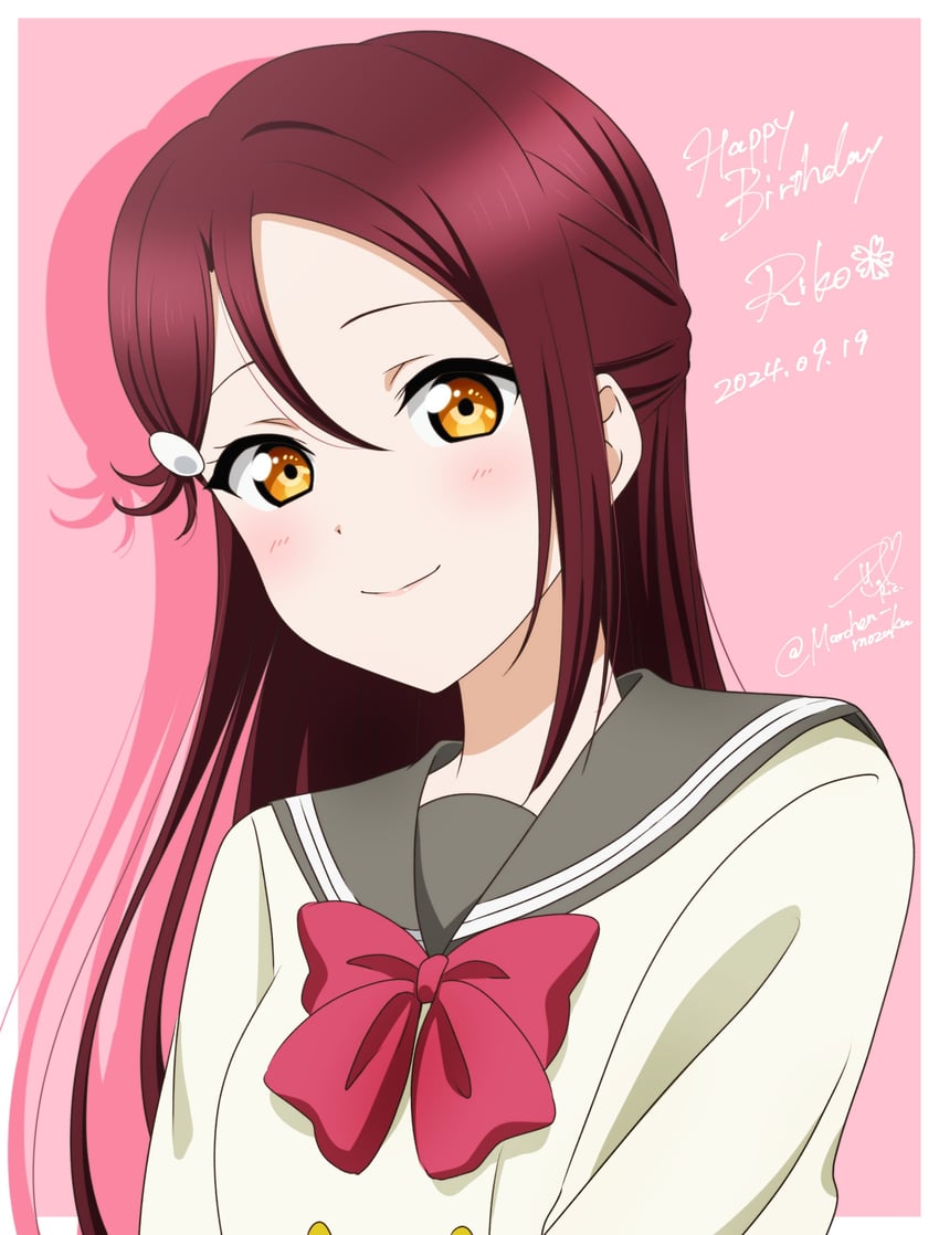 sakurauchi riko (love live! and 1 more) drawn by ric._(marchen_mozuku)