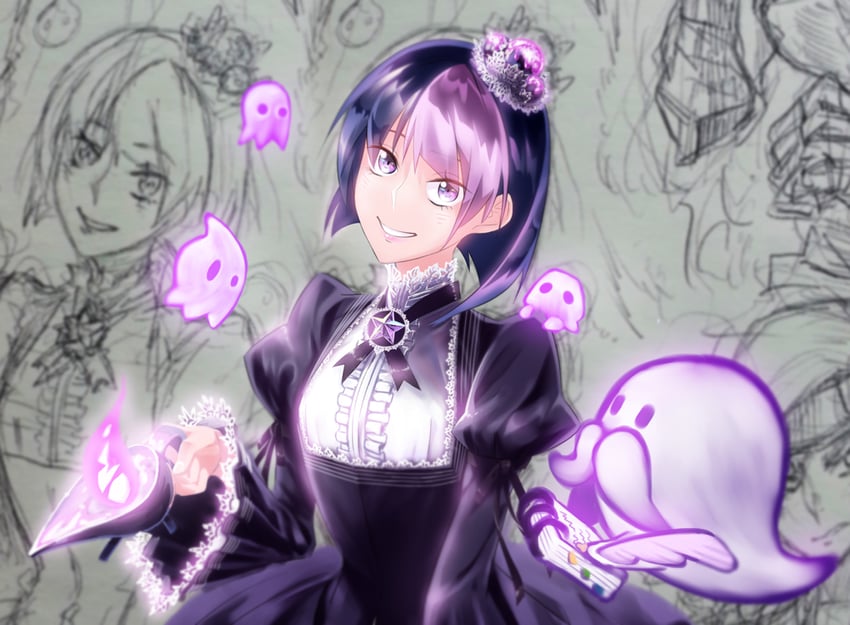 blackberry cookie and ghost butler (cookie run) drawn by tacticalsuit