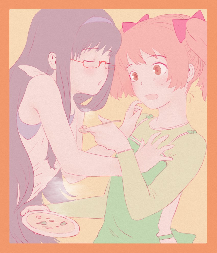 akemi homura and kaname madoka (mahou shoujo madoka magica) drawn by rider-man