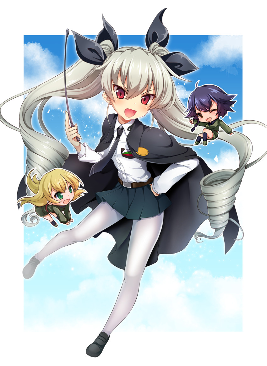 anchovy, pepperoni, and carpaccio (girls und panzer) drawn by cheriina