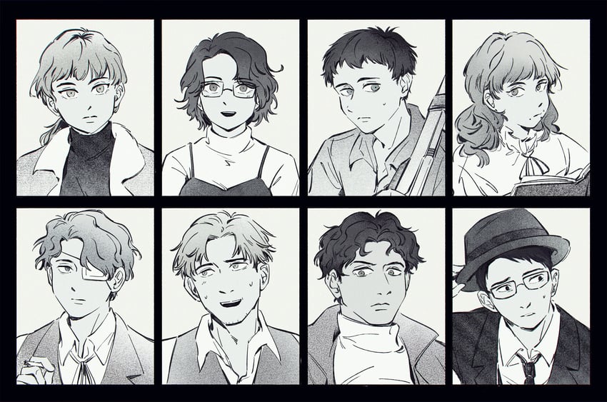 marina, levi, daan, karin, olivia, and 3 more (fear & hunger and 1 more) drawn by min90084
