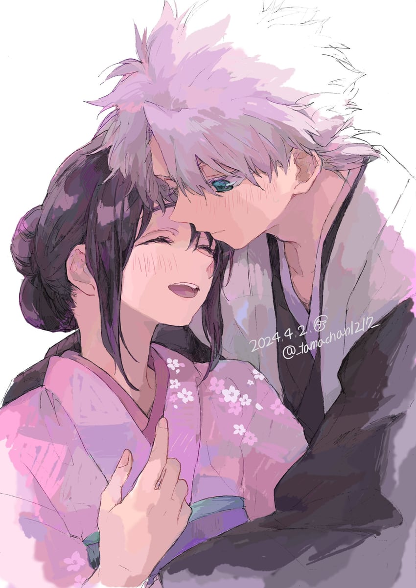 hitsugaya toushirou and hinamori momo (bleach) drawn by tama-chan_(momomomijisakura)