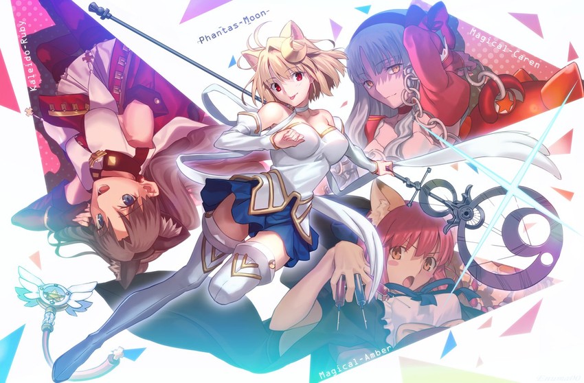 tohsaka rin, arcueid brunestud, kohaku, caren hortensia, magical ruby, and 4 more (fate and 4 more) drawn by aora