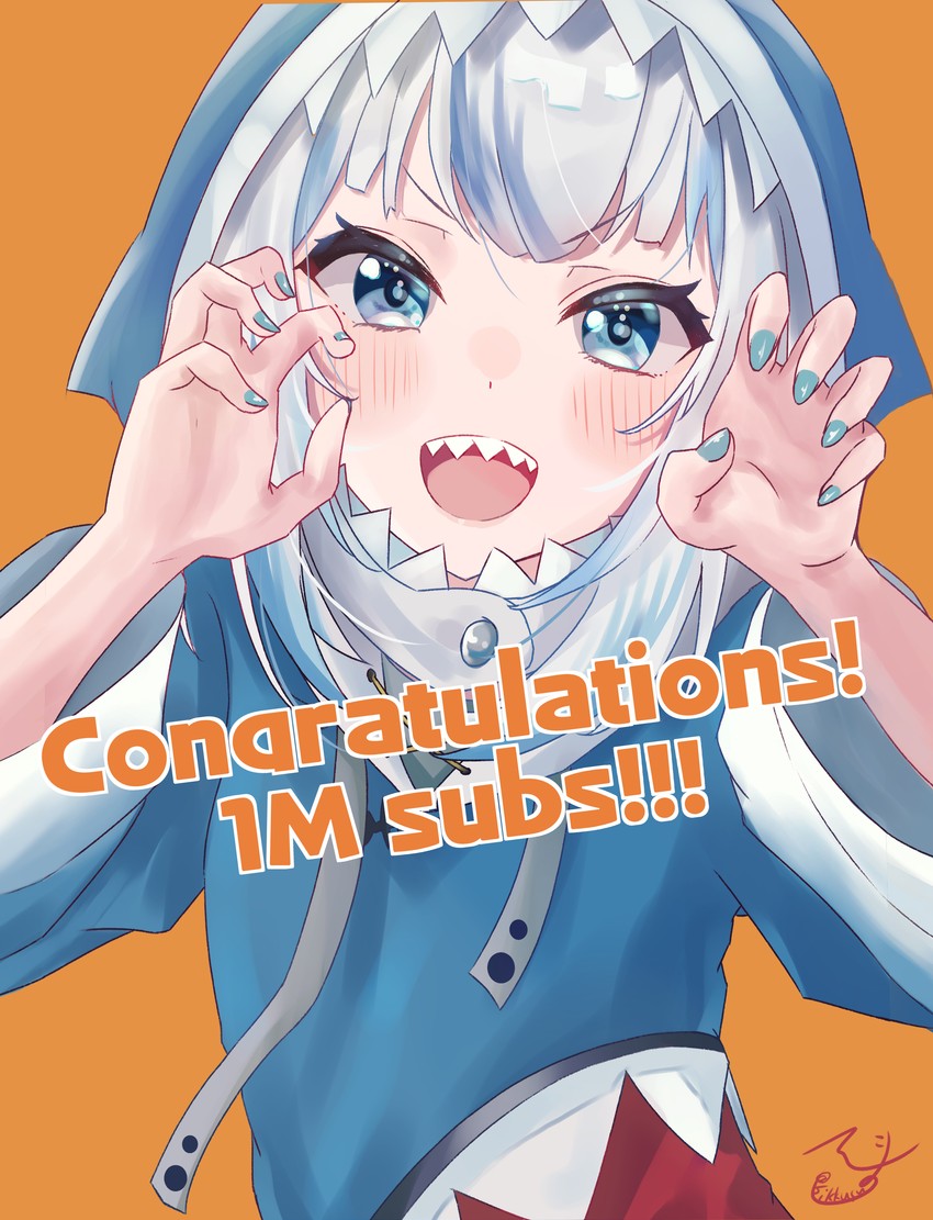 gawr gura (hololive and 1 more) drawn by bikkusu