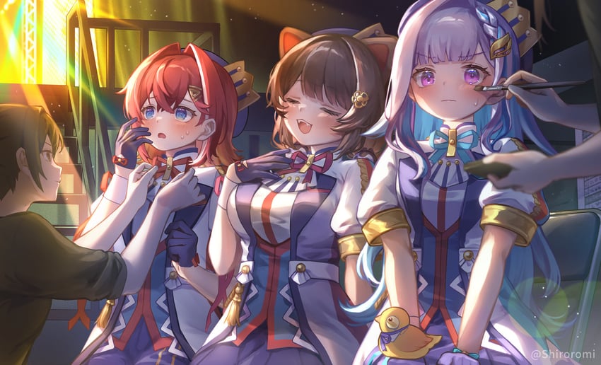 lize helesta, ange katrina, inui toko, and sebastian piyodore (nijisanji) drawn by shiroromi