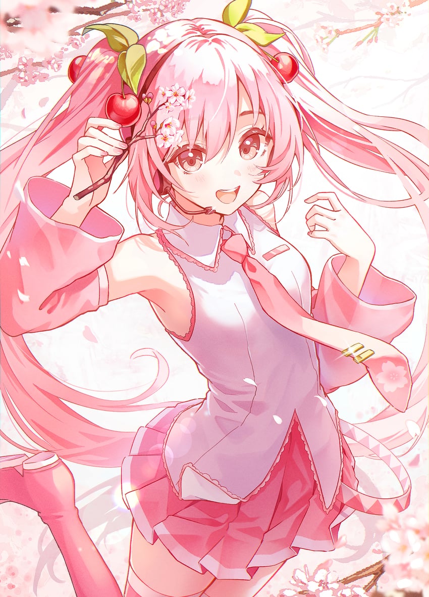 hatsune miku and sakura miku (vocaloid) drawn by shireru_illust
