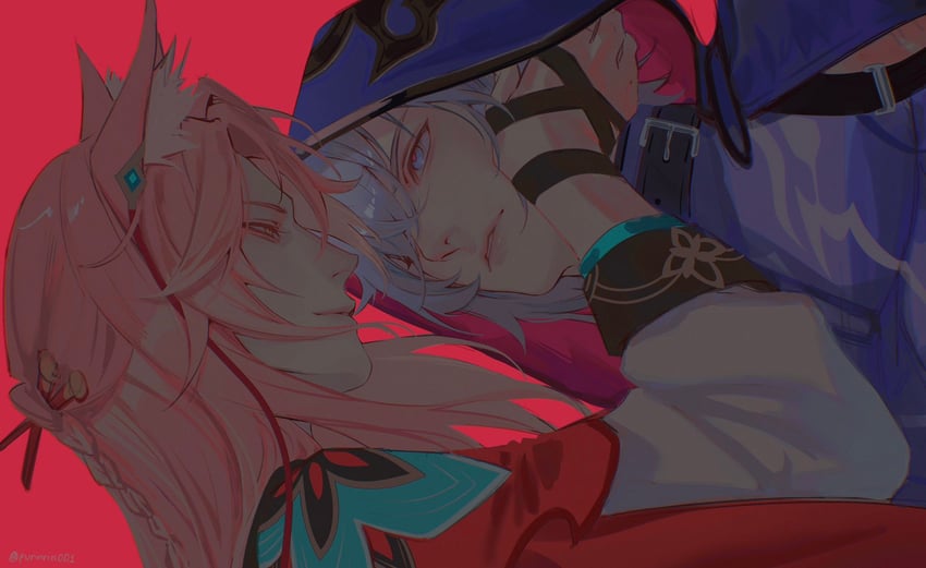jiaoqiu and moze (honkai and 1 more) drawn by purinrin001
