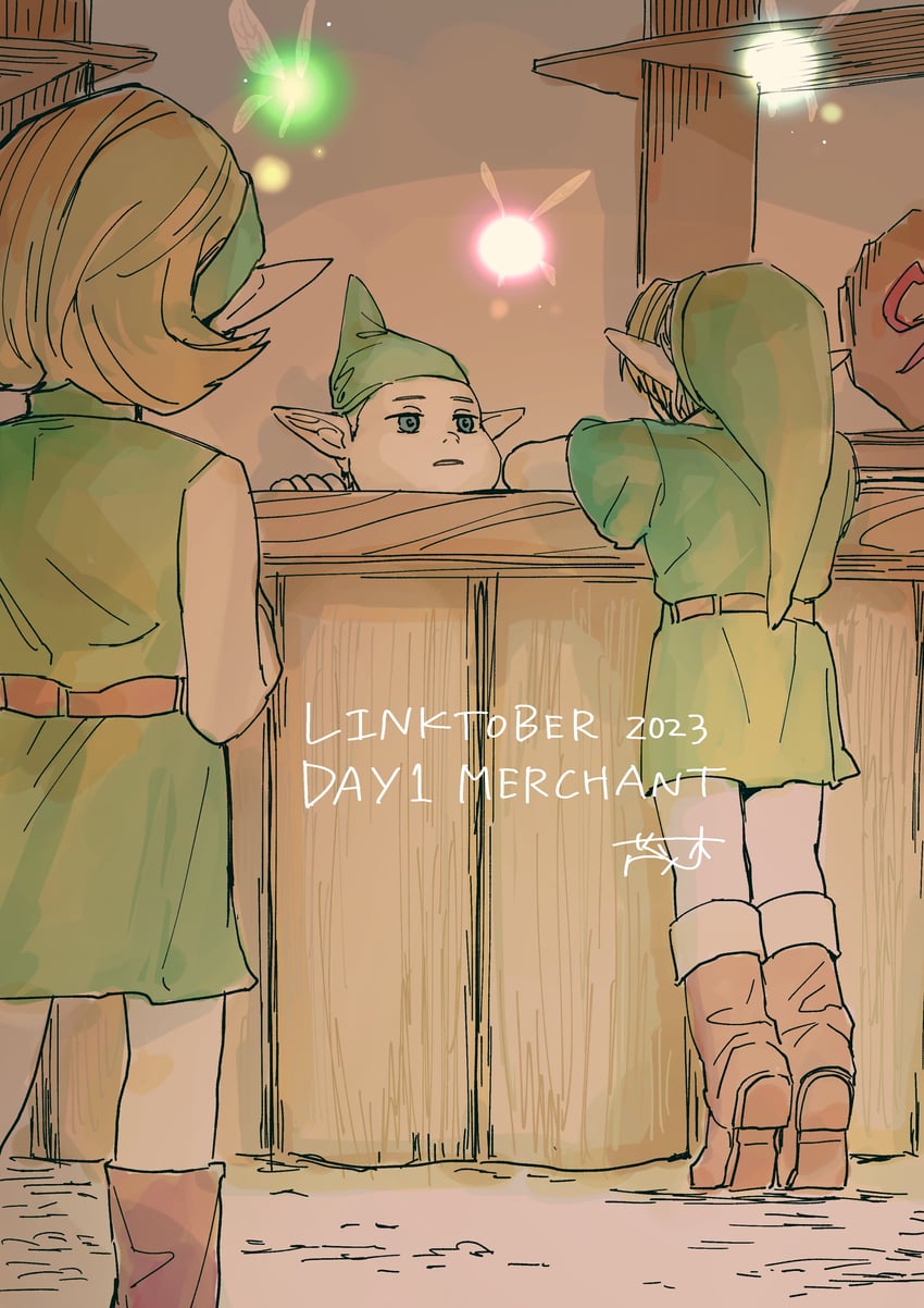 link and young link (the legend of zelda and 1 more) drawn by shrub_mtg