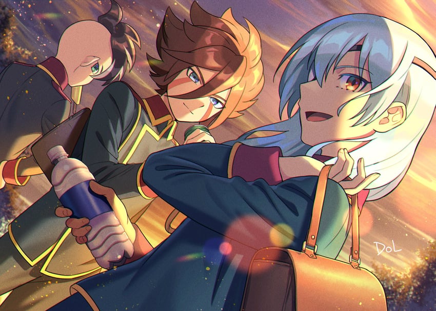 fudou akio, sakuma jirou, and genda koujirou (inazuma eleven) drawn by dolustoy
