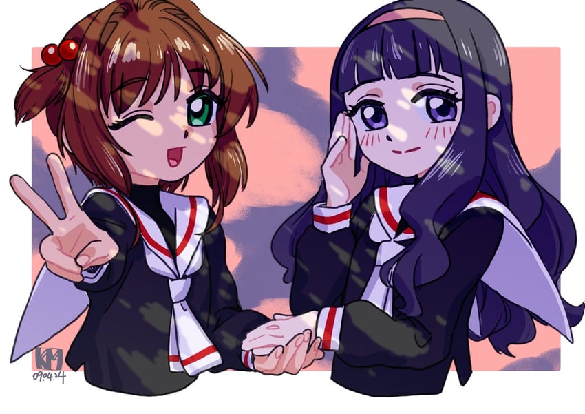kinomoto sakura and daidouji tomoyo (cardcaptor sakura) drawn by 54kmlikeuniform