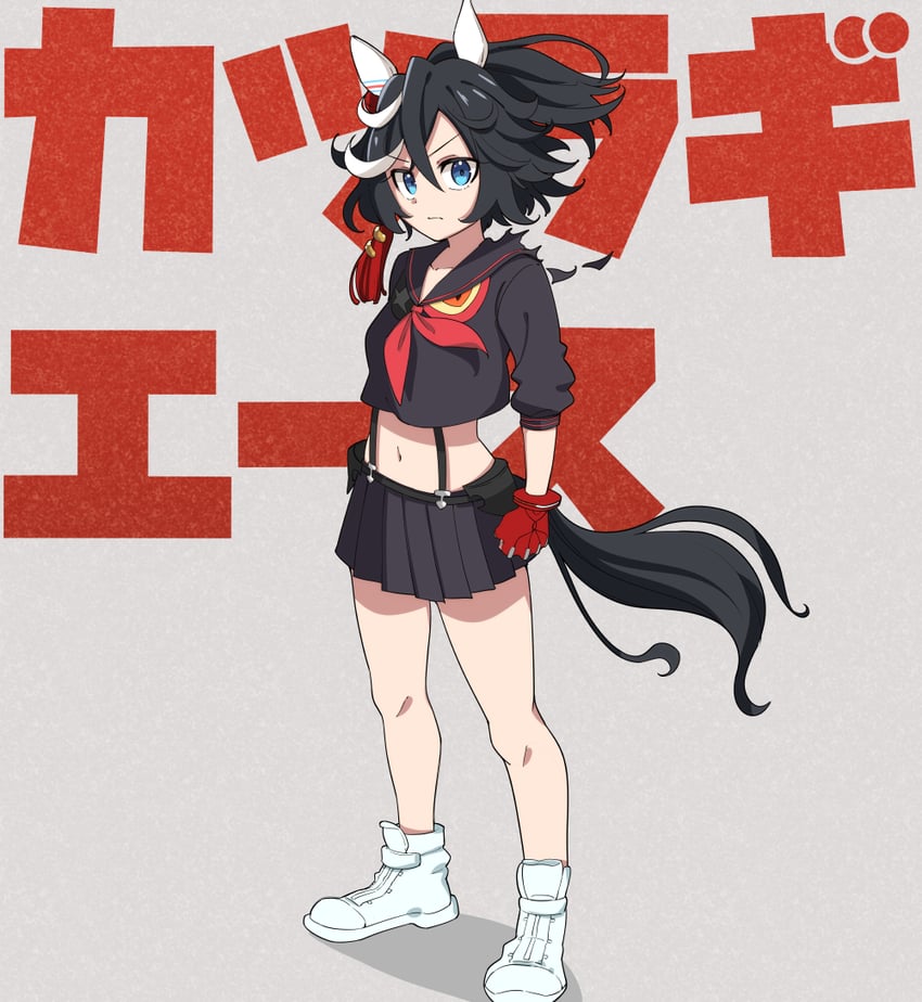 matoi ryuuko, senketsu, and katsuragi ace (umamusume and 1 more) drawn by moja_(moja4192)