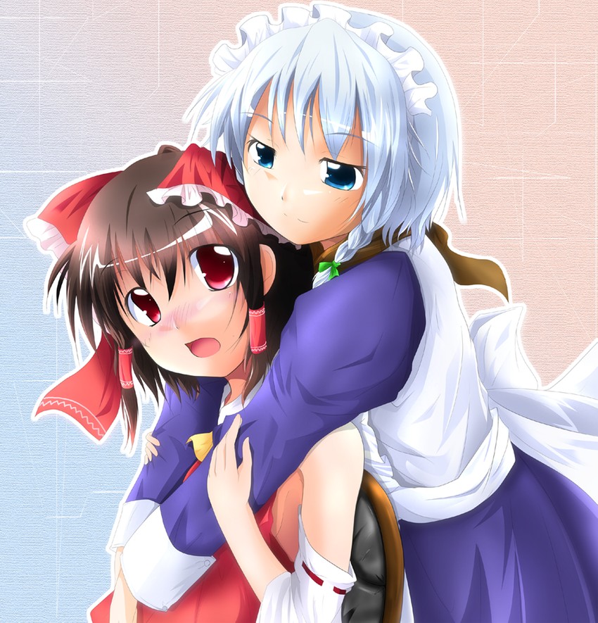 hakurei reimu and izayoi sakuya (touhou) drawn by nanaume_(shichimi_tougarashi)