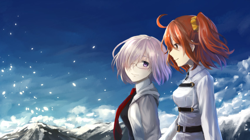 mash kyrielight and fujimaru ritsuka (fate and 1 more) drawn by tamae_(pixiv40276)