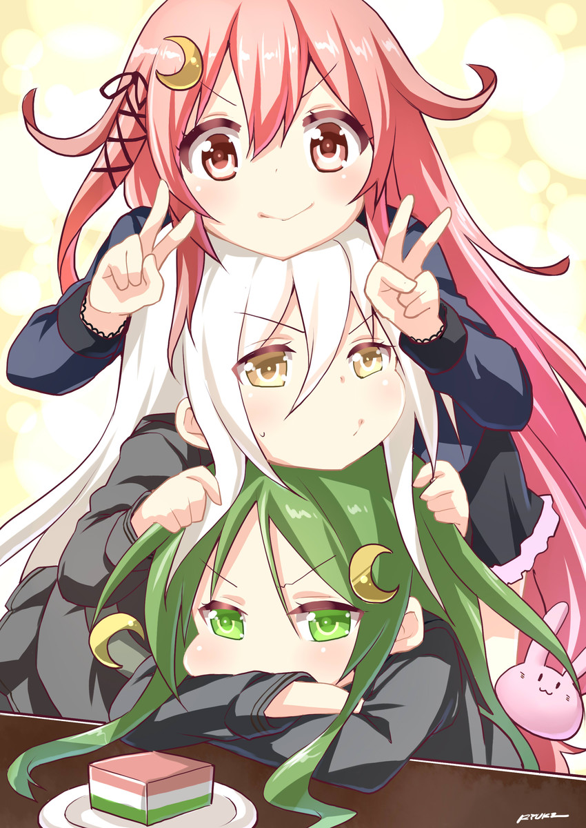 uzuki, nagatsuki, and kikuzuki (kantai collection) drawn by ryuki_(ryukisukune)