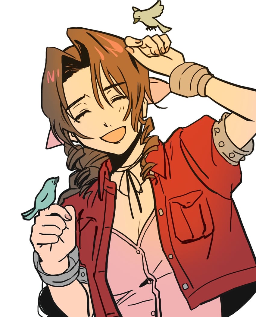 aerith gainsborough (final fantasy and 1 more) drawn by hideyo746