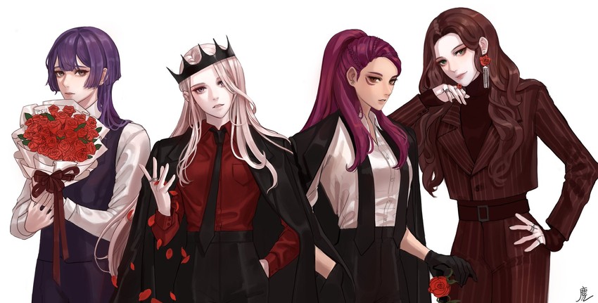 edelgard von hresvelg, dorothea arnault, bernadetta von varley, and petra macneary (fire emblem and 1 more) drawn by muntjac_art