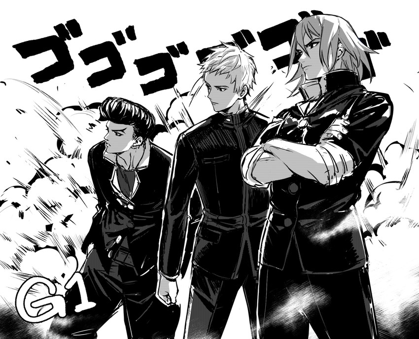 hijiyama takatoshi, sekigahara ei, and ogata nenji (juusan kihei bouei ken) drawn by cezaria