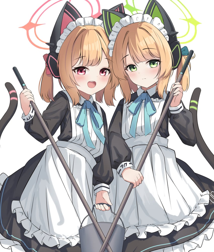 momoi and midori (blue archive) drawn by ren_ruisou