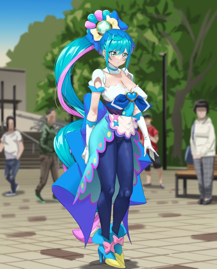 fuwa kokone and cure spicy (precure and 1 more) drawn by fuooooo