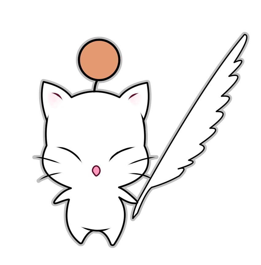 moogle (final fantasy and 1 more) drawn by kayura_yuka