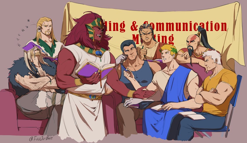 roboute guilliman, lion el'jonson, rogal dorn, magnus the red, angron, and 4 more (warhammer 40k) drawn by falloutbart