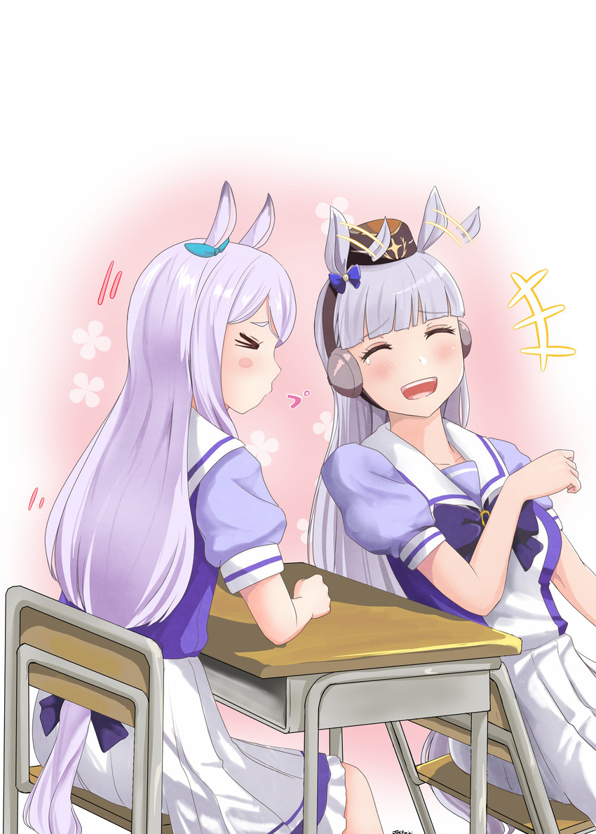 gold ship and mejiro mcqueen (umamusume) drawn by jouzaburou_(joe3)