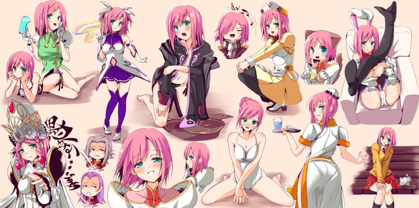 yuri lowell, estellise sidos heurassein, tear grants, alexei dinoia, elraine, and 1 more (tales of and 4 more) drawn by haru_(arser_doil)
