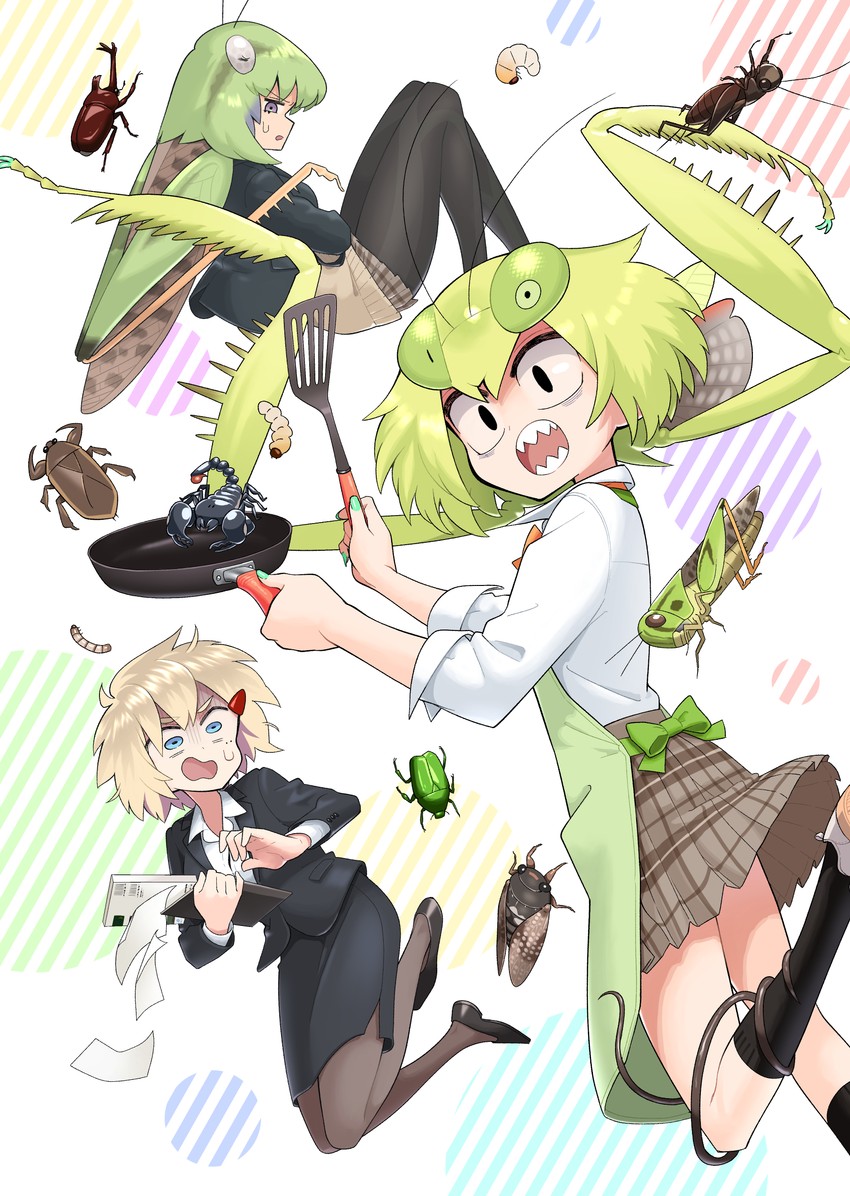 mantis akiyama, grasshopper inoue, and nakamura chise (original and 1 more) drawn by evolvingmonkey
