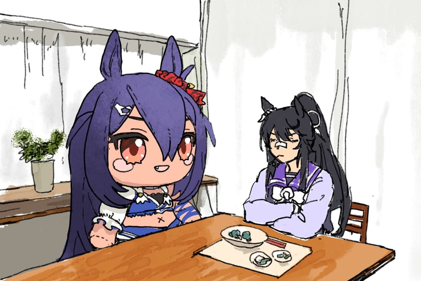 narita brian and hishi amazon (umamusume) drawn by e-ncyo