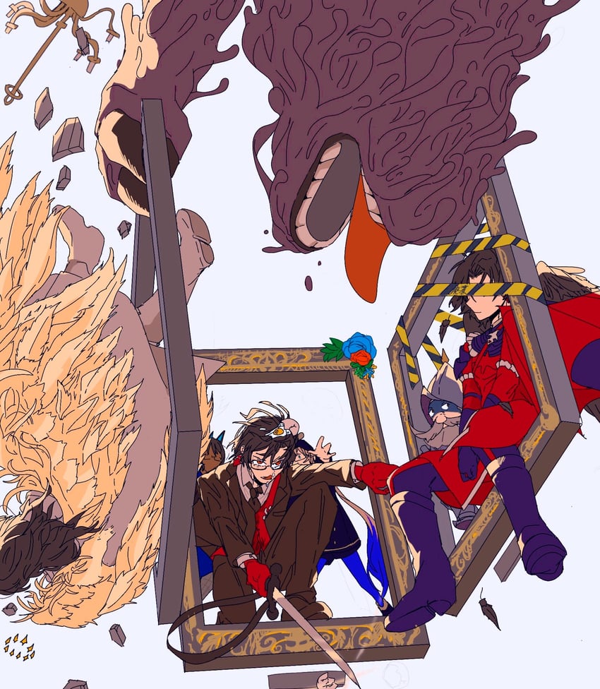 arjuna, nemo, captain nemo, arjuna alter, constantine xi, and 2 more (fate and 1 more) drawn by jf32o