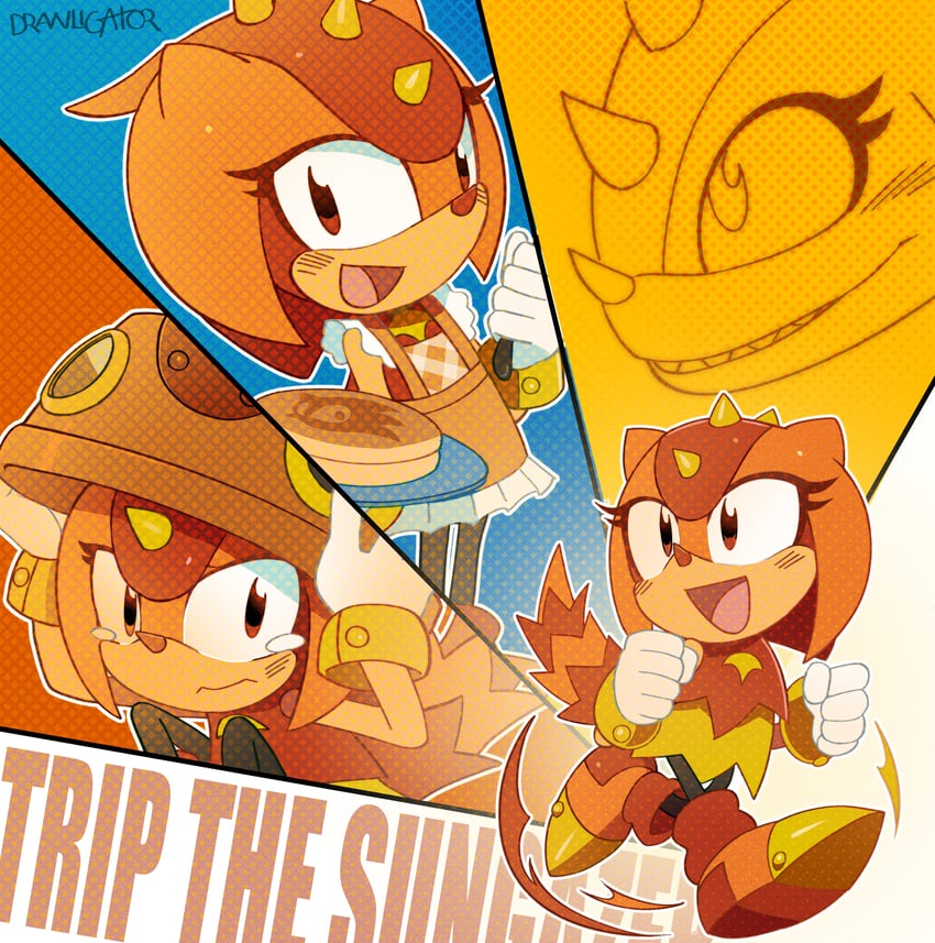 trip the sungazer and super trip the sungazer (sonic and 2 more) drawn by drawligator