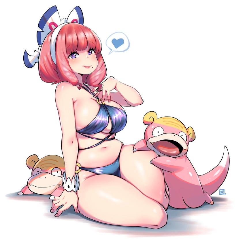 klara and galarian slowpoke (pokemon and 1 more) drawn by kenron_toqueen