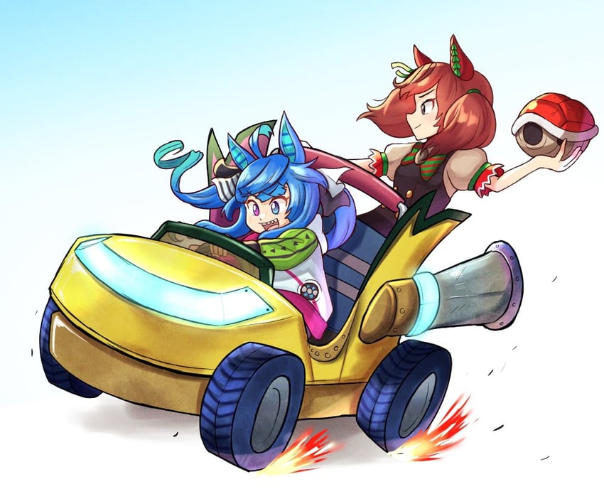 nice nature and twin turbo (umamusume and 3 more) drawn by beta_2