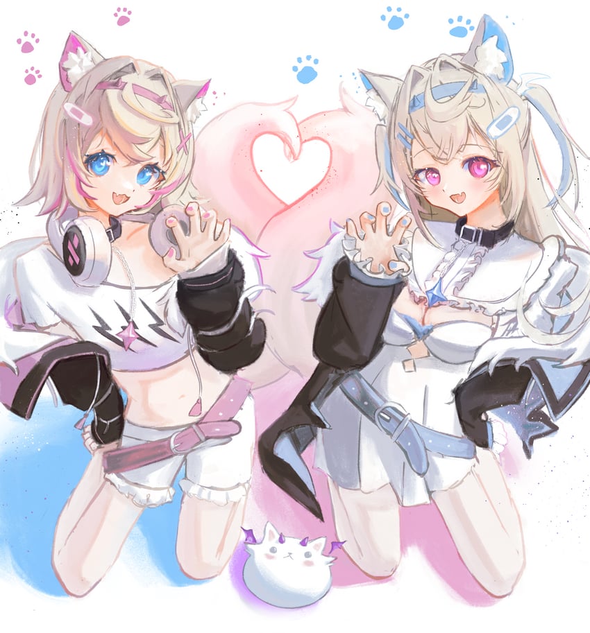 fuwawa abyssgard and mococo abyssgard (hololive and 1 more) drawn by besi_(besidoesart)