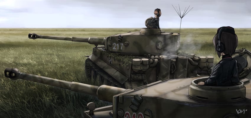 nishizumi miho and nishizumi maho (girls und panzer) drawn by kk90
